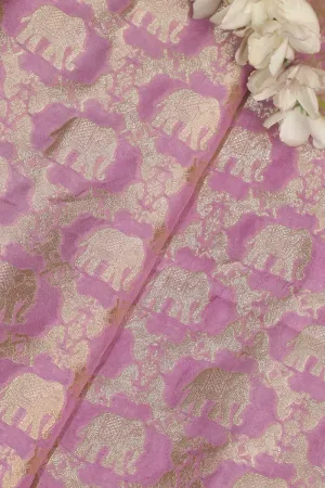 Exquisite Purple Banarasi Silk Fabric ( 1 Mtr )