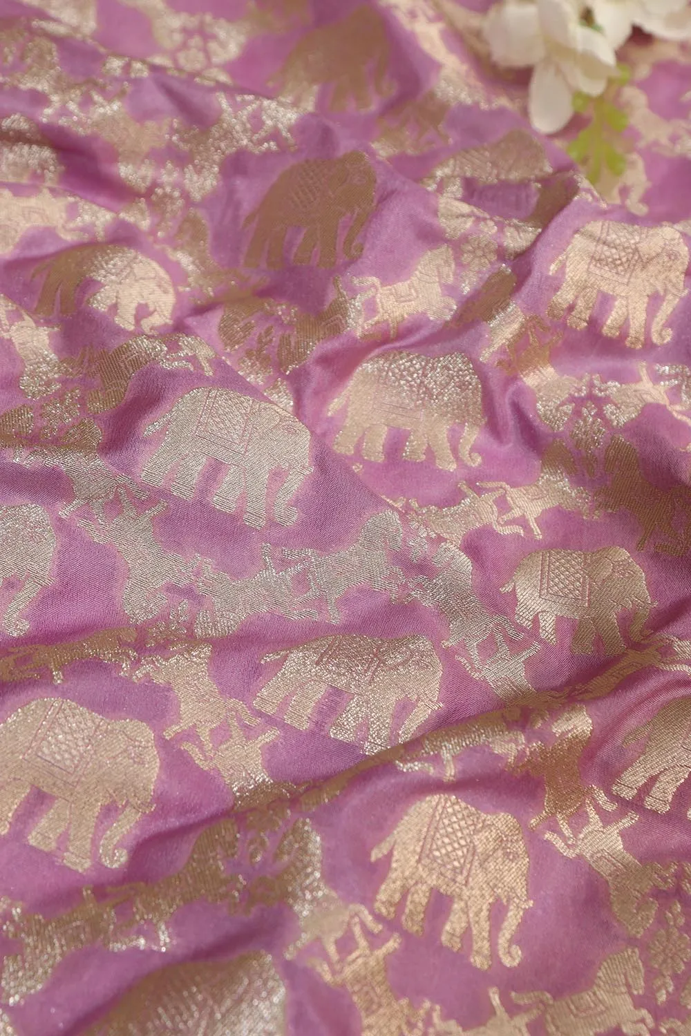 Exquisite Purple Banarasi Silk Fabric ( 1 Mtr )