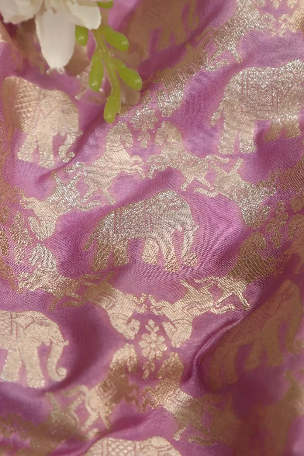 Exquisite Purple Banarasi Silk Fabric ( 1 Mtr )