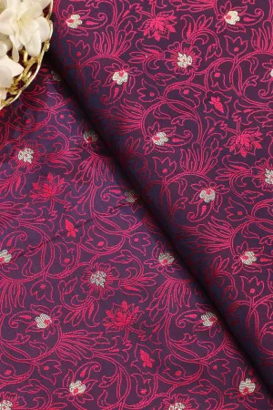 Exquisite Purple Banarasi Tanchui Silk Fabric ( 1 Mtr )