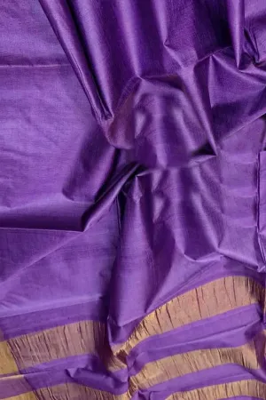 Exquisite Purple Bhagalpur Handloom Tussar Silk Saree