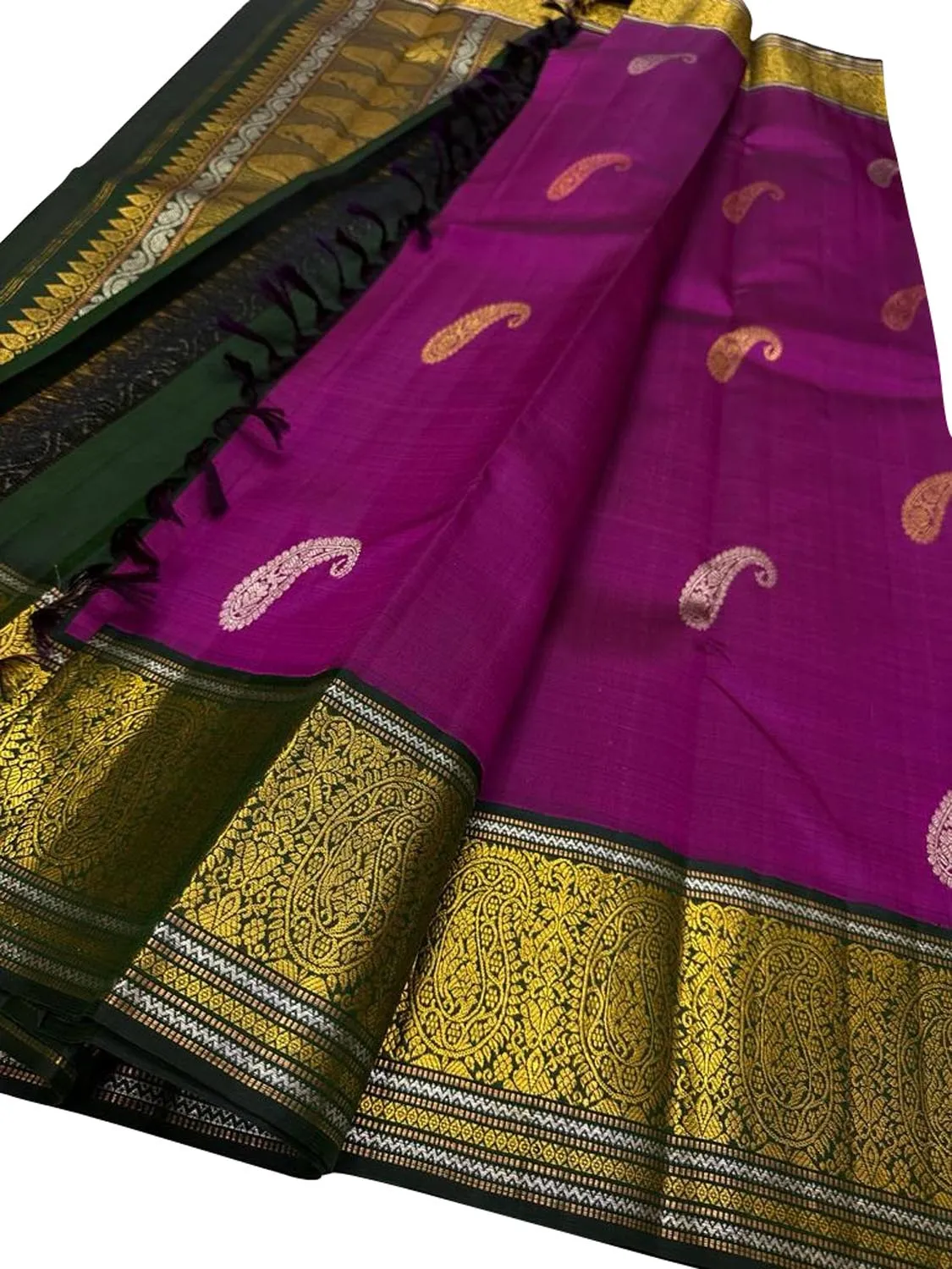 Exquisite Purple Kanjeevaram Pure Silk Saree