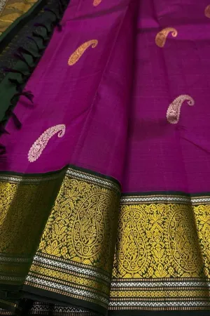 Exquisite Purple Kanjeevaram Pure Silk Saree