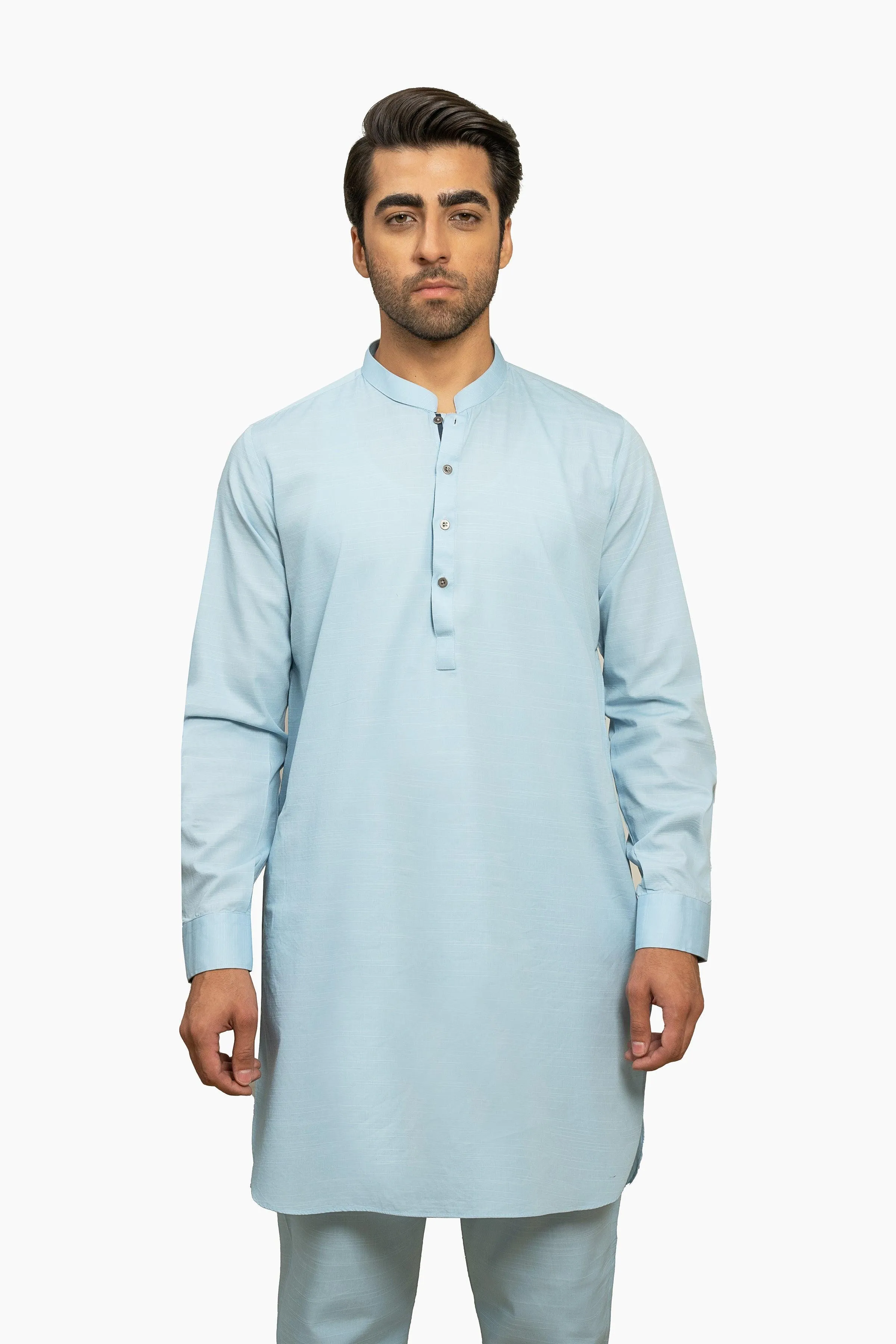EXQUISITE TEXTURED KURTA PAJAMA SKY BLUE