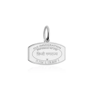 Fiji Passport Stamp Charm Silver