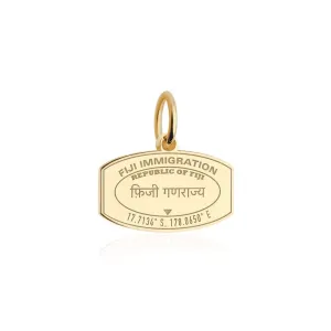 Fiji Passport Stamp Charm Solid Gold