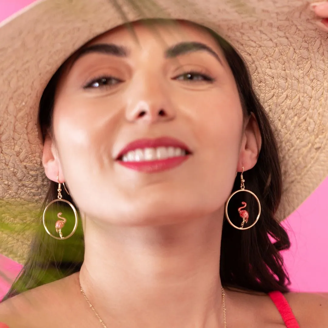 Flamingo Front Facing Hoops