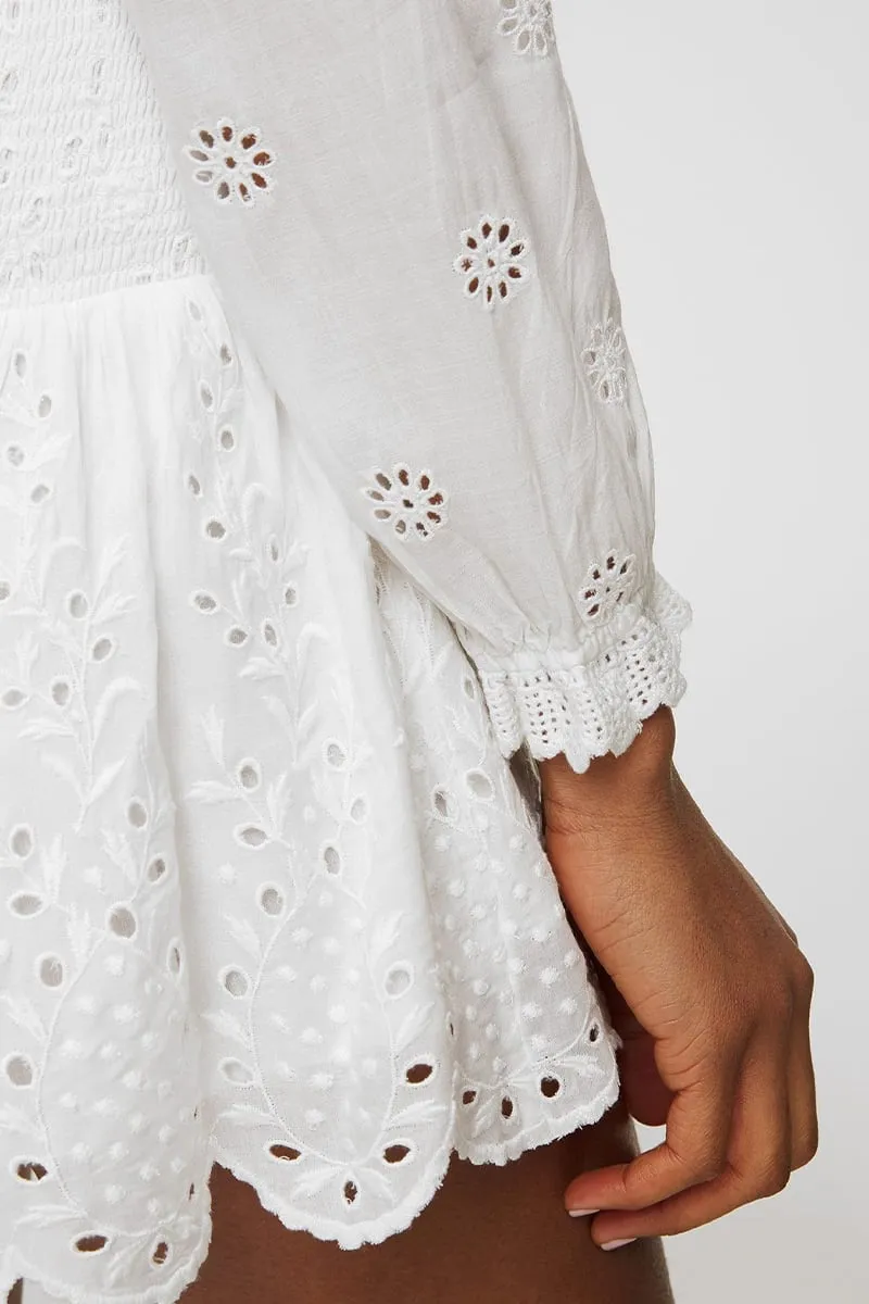 Flirty Vacay Graceful Eyelet Mini Dress