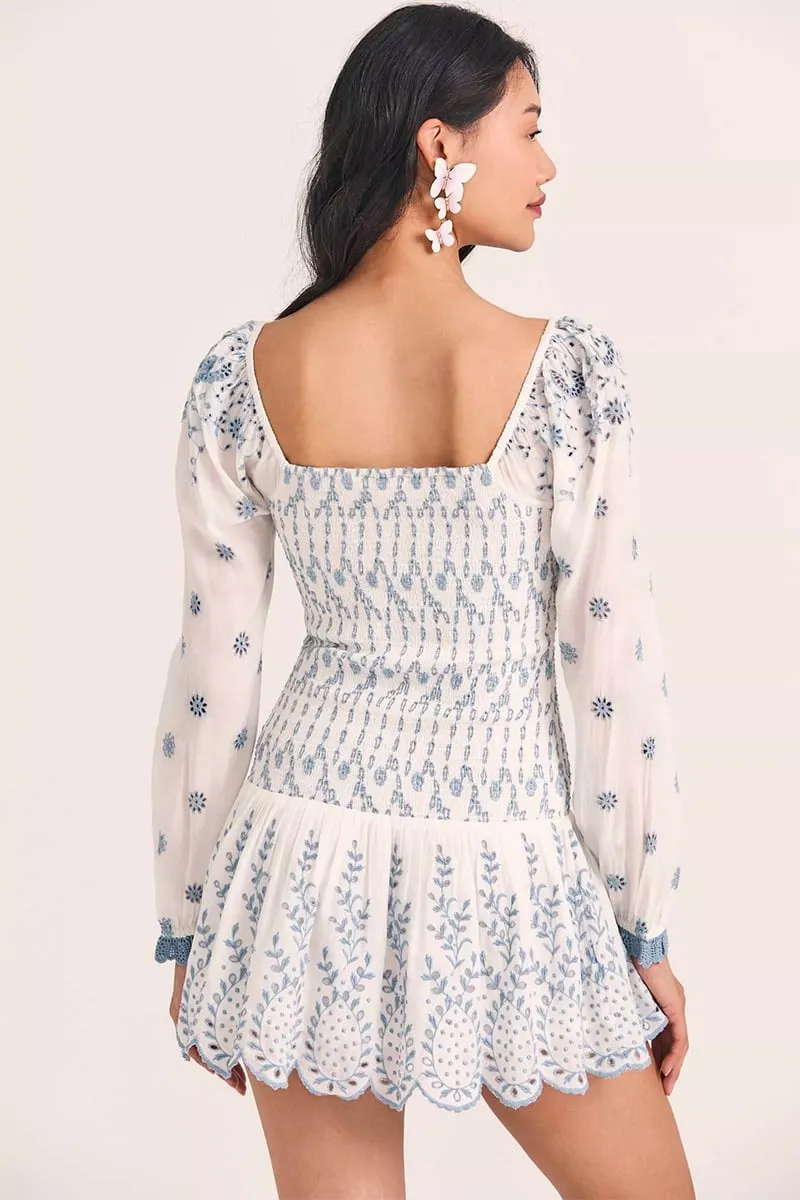 Flirty Vacay Graceful Eyelet Mini Dress