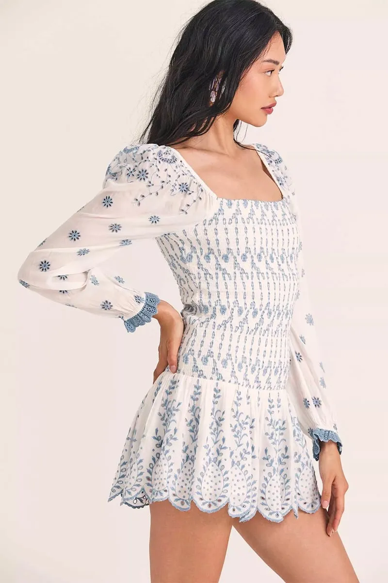 Flirty Vacay Graceful Eyelet Mini Dress
