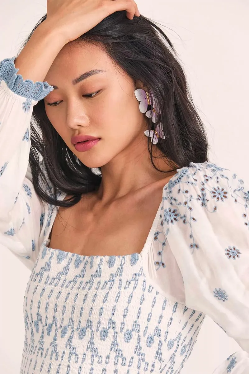 Flirty Vacay Graceful Eyelet Mini Dress