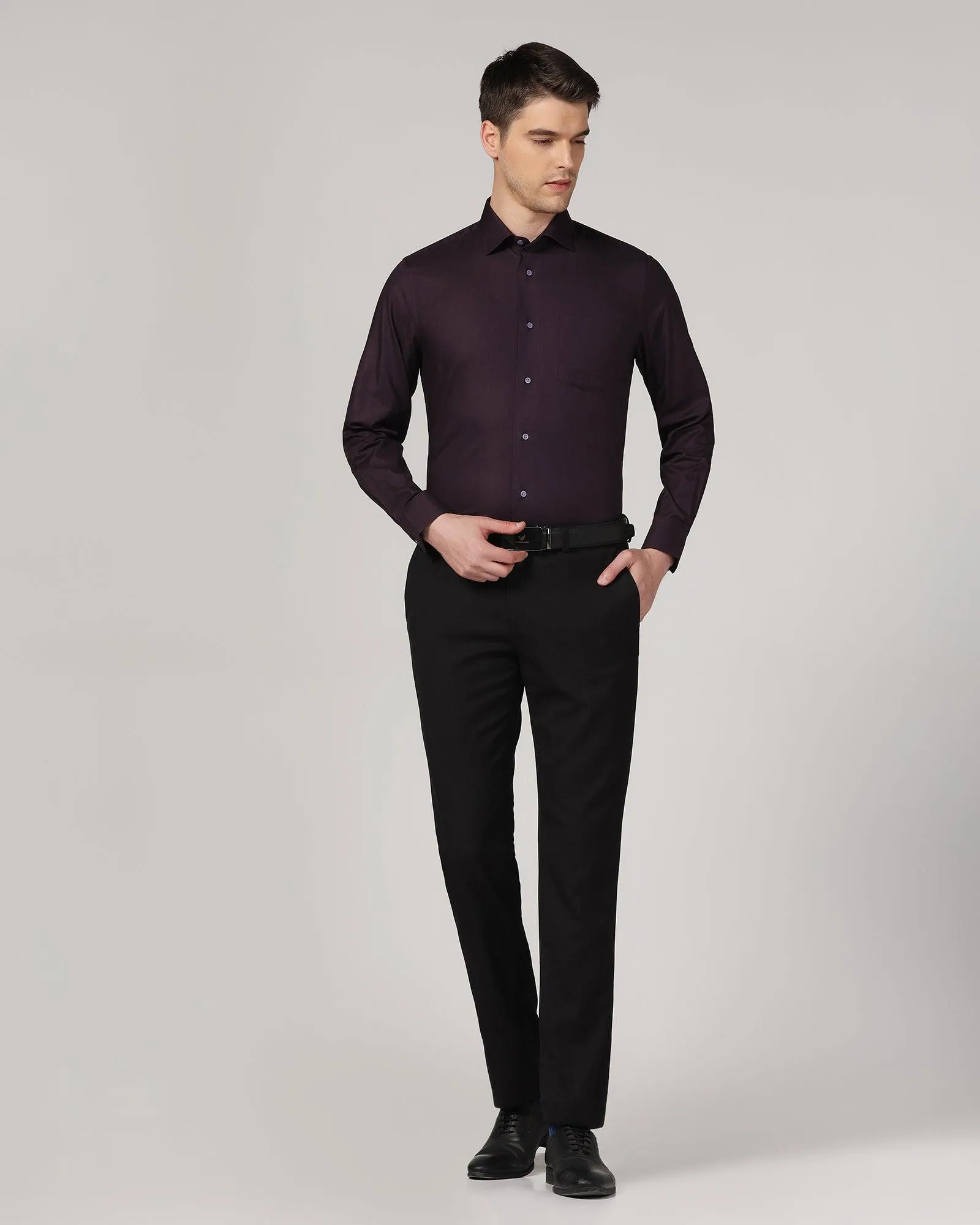 Formal Purple Solid Shirt - Retro