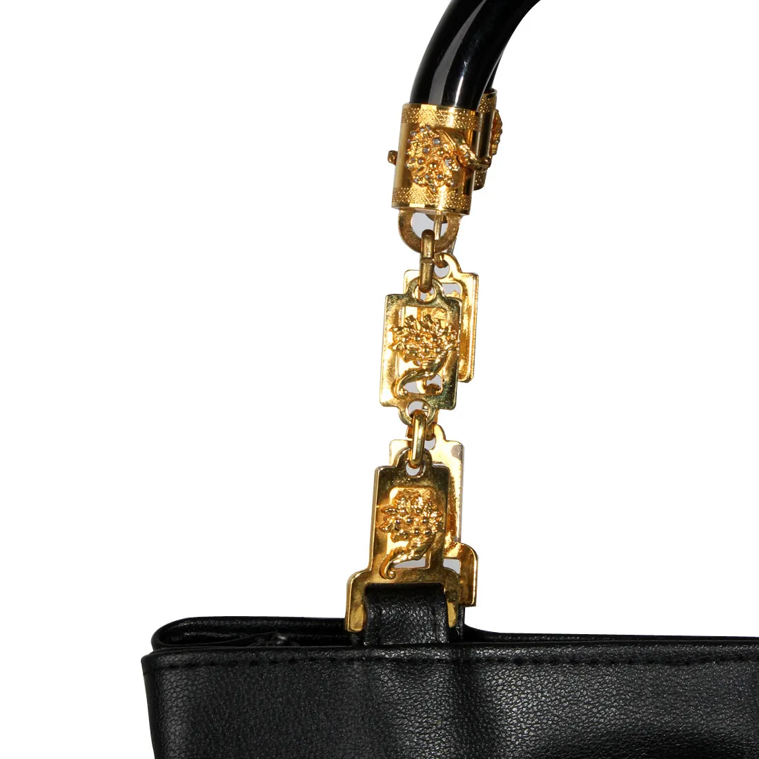 Genuine leather women's handbag / black color / 25* 23 cm -7584