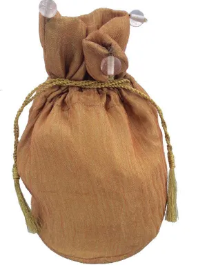 Gold Crushed Silk Gift Bag