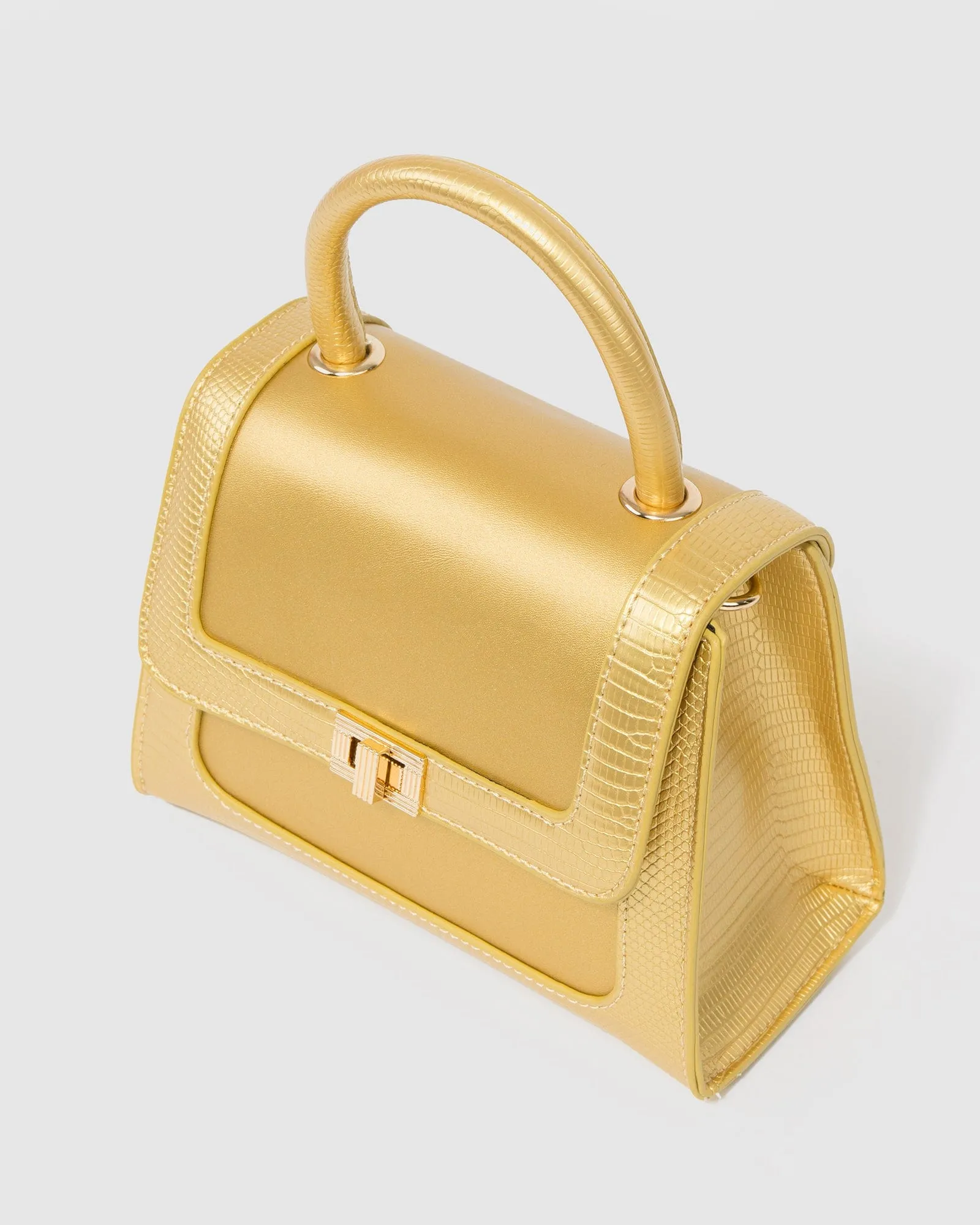 Gold Ellen Top Handle Bag