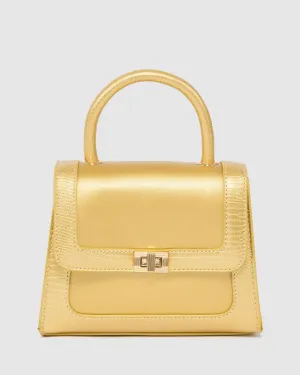 Gold Ellen Top Handle Bag