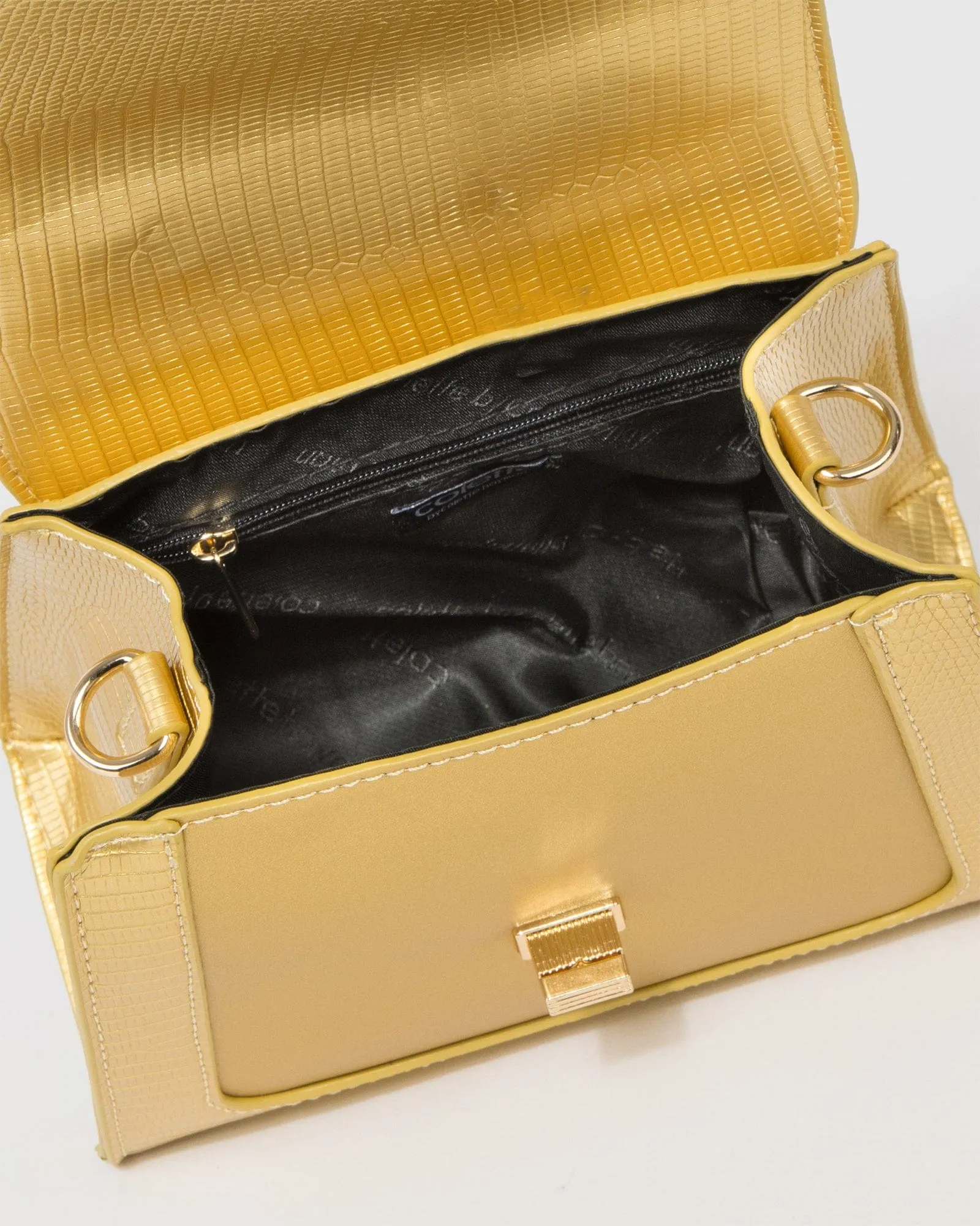 Gold Ellen Top Handle Bag