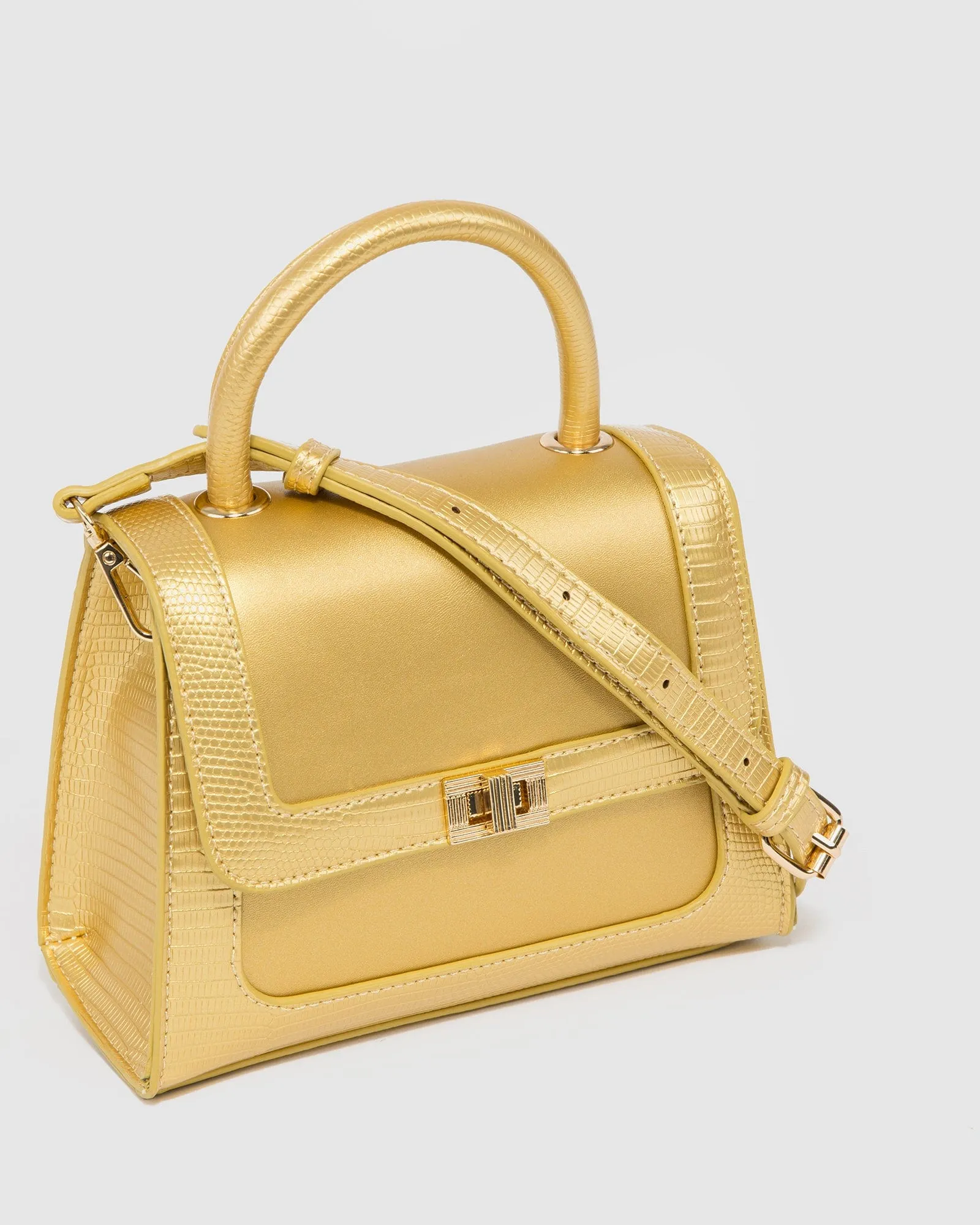 Gold Ellen Top Handle Bag