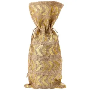 Gold Jute Wine Bag
