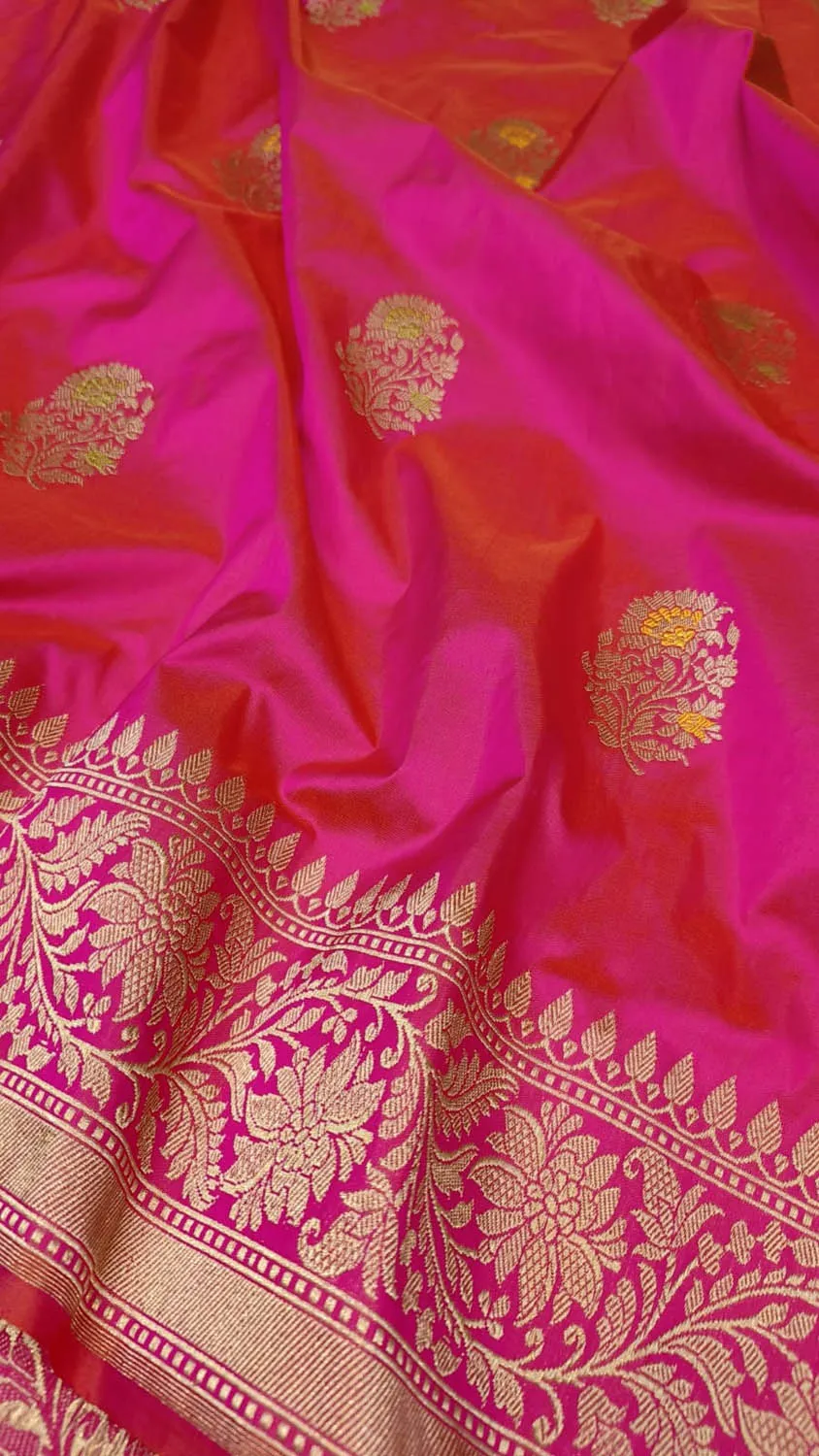 Graceful Pink Banarasi Katan Silk Saree