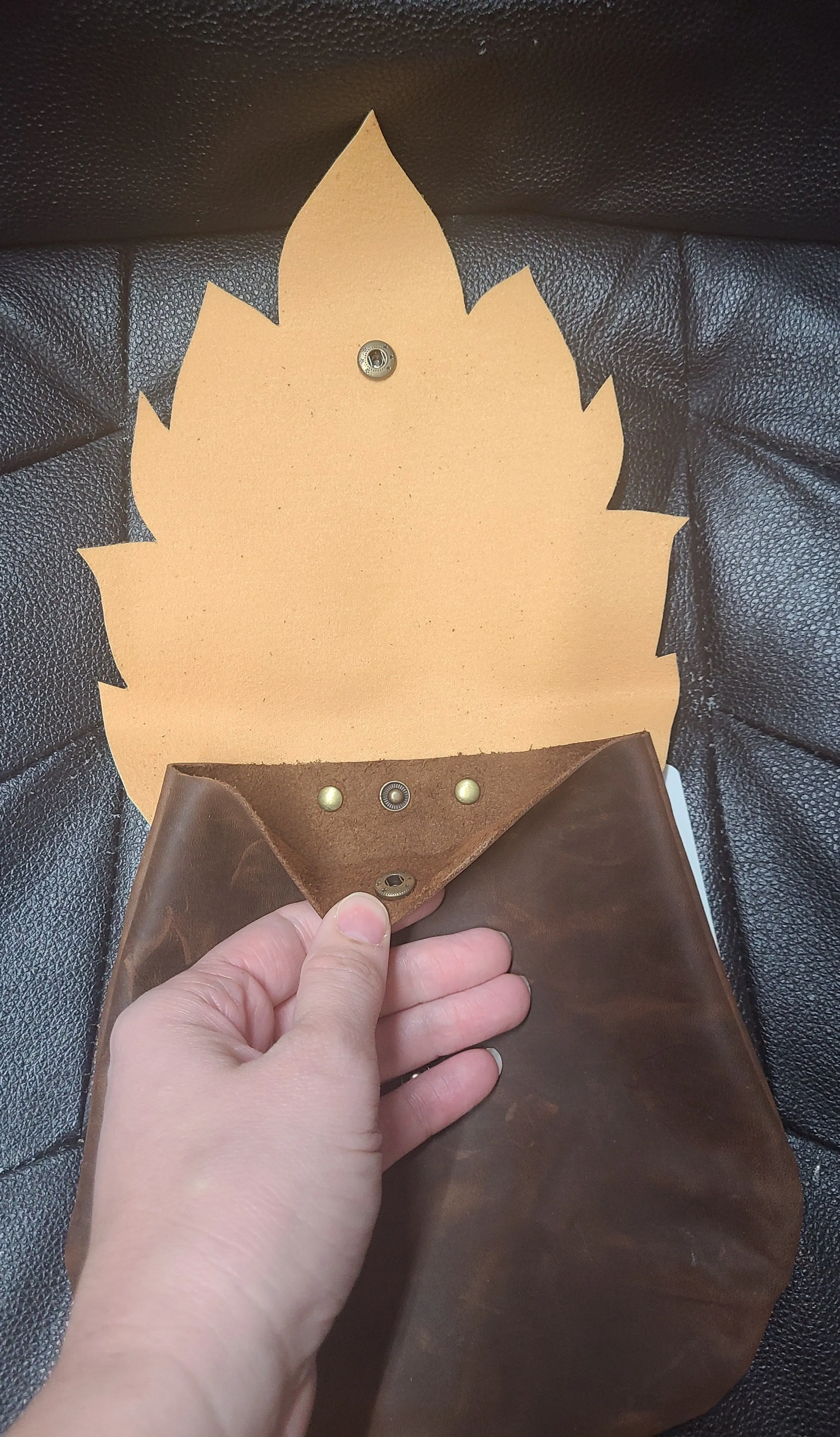 Green Faux Suede and Leather Leaf Belt Bag
