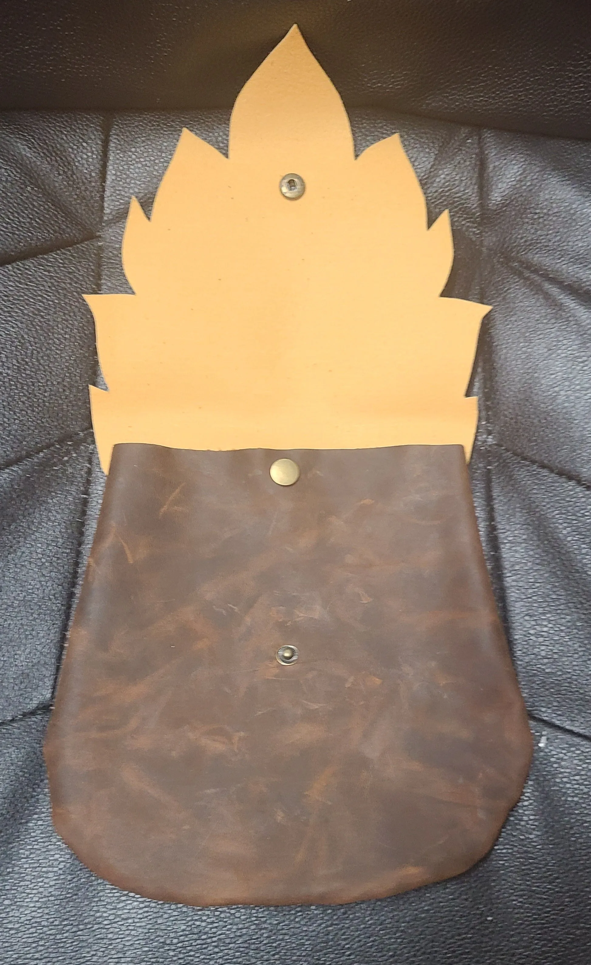 Green Faux Suede and Leather Leaf Belt Bag