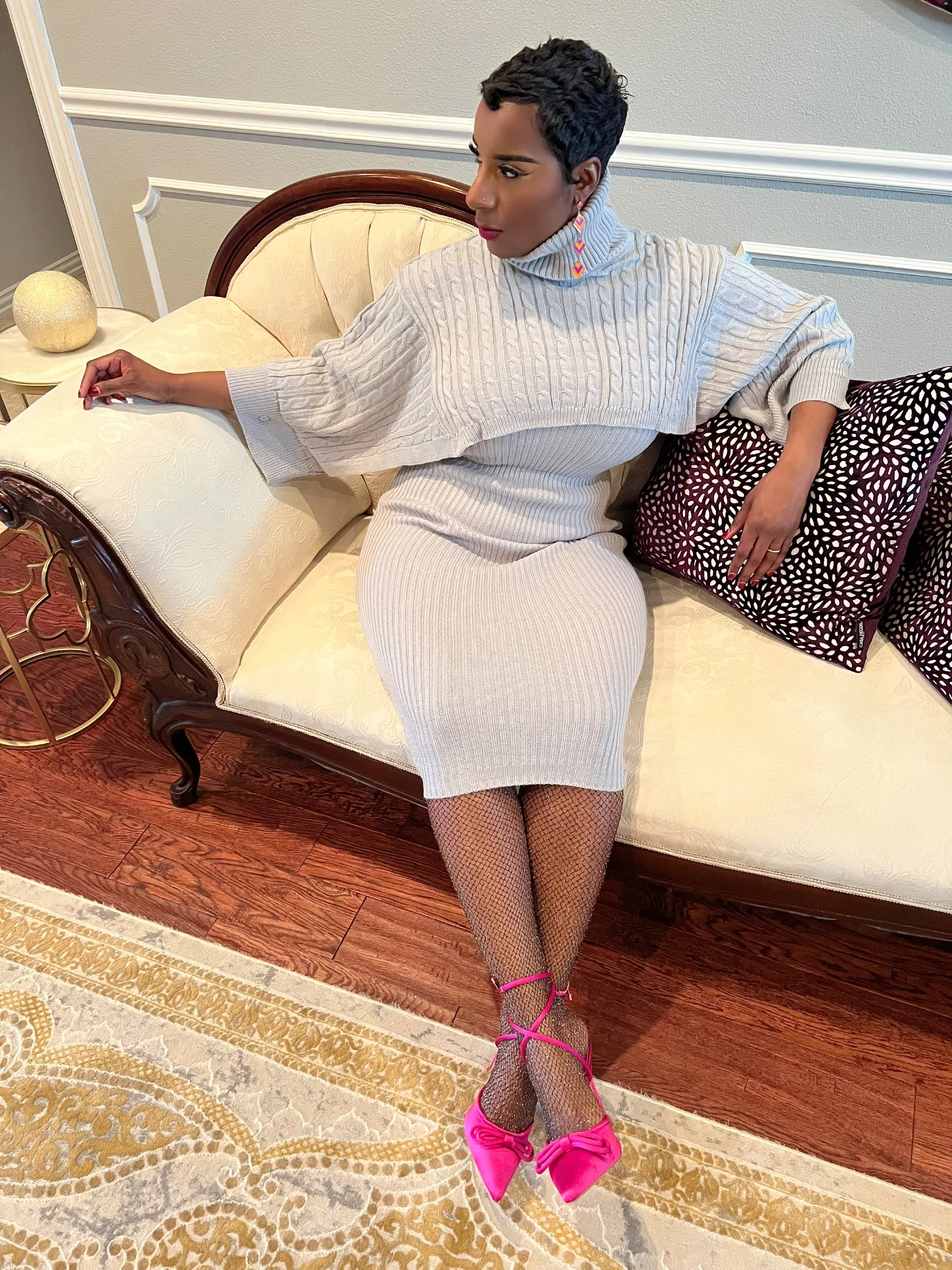 GV Women’s 2 Piece Sweater Dress and Crop Sweater set