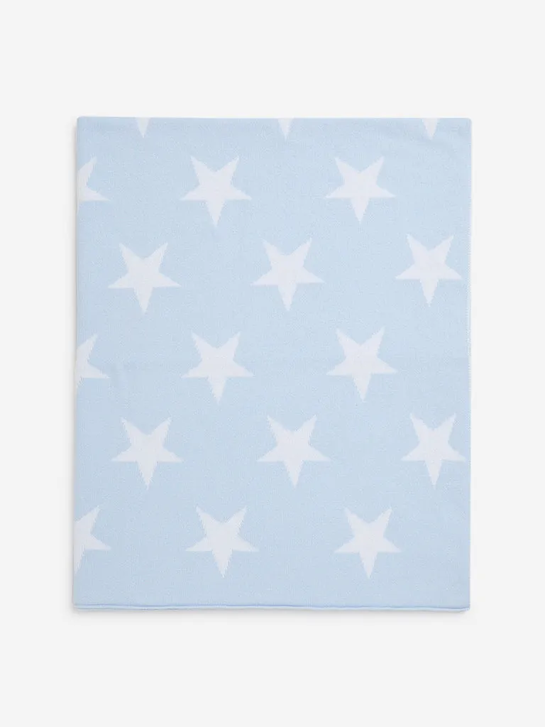 HOP Baby Light Blue Star Design Cotton Blanket