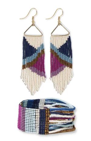 Ink   Alloy Emilie Angles Beaded Earrings And Charli Vertical Mixed Stripes Bracelet Set Iceland