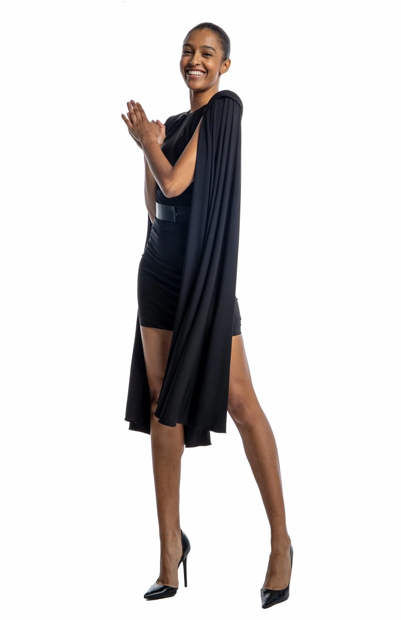 Inoussa | Graceful Flow: Striking Cape Dress