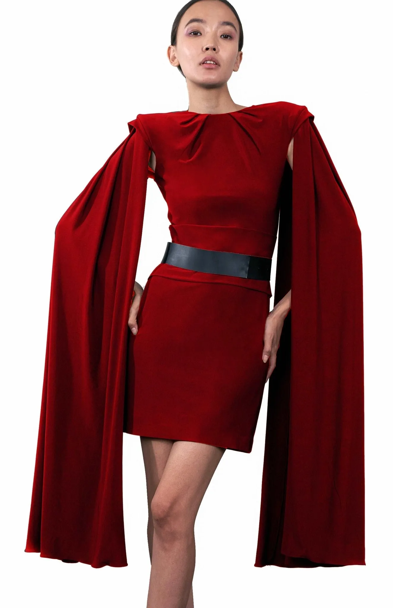 Inoussa | Graceful Flow: Striking Cape Dress