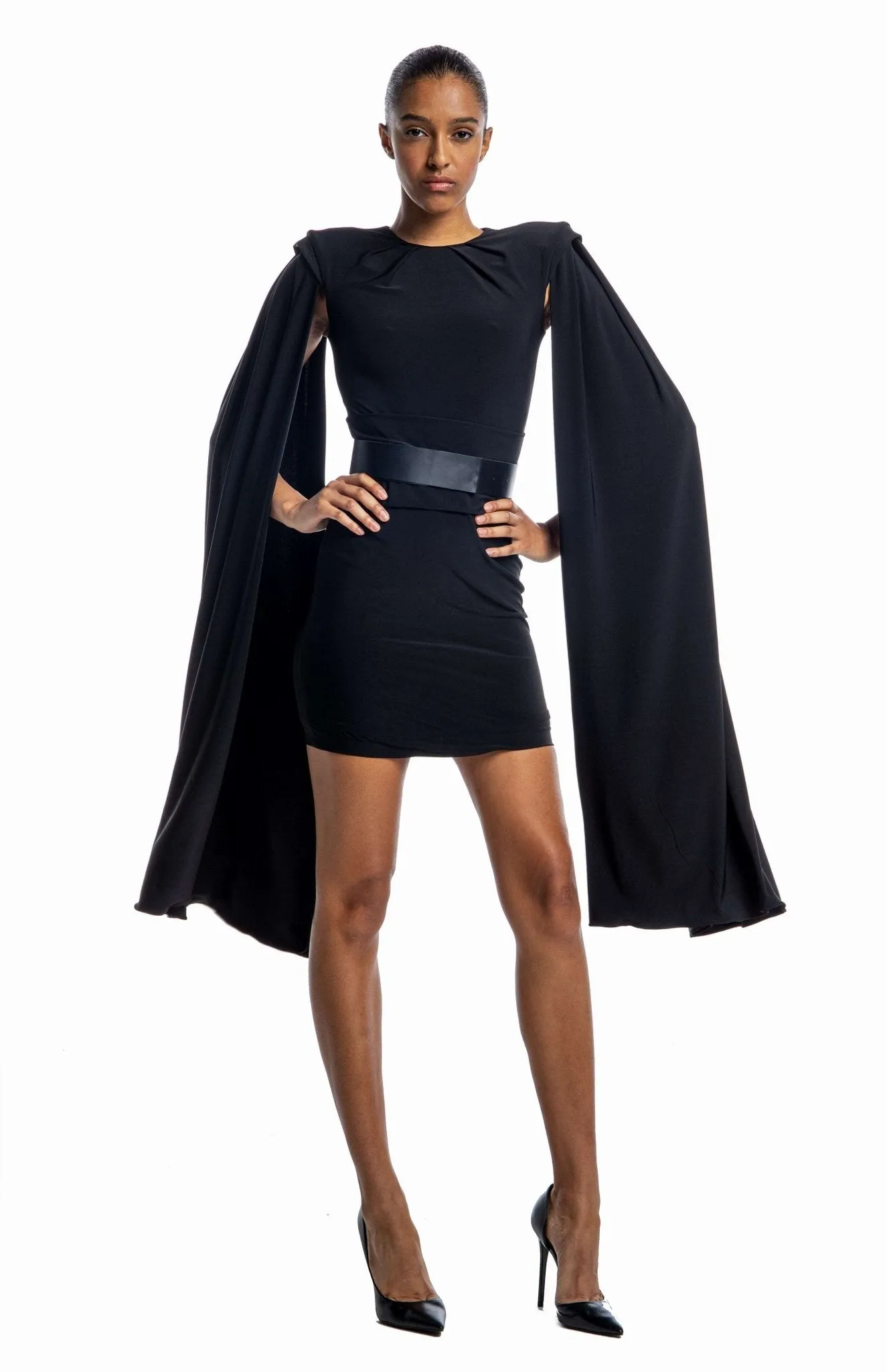 Inoussa | Graceful Flow: Striking Cape Dress