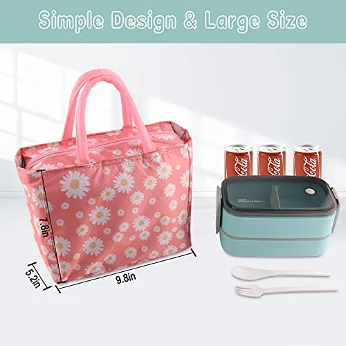 Insulated Leakproof Reusable Lunch Tote Bag for School, Work or Travel  (4 colors)