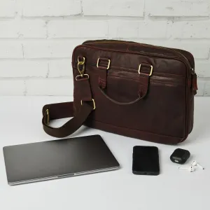 JAMES XLI STEVEN BRIEFCASE BROWN