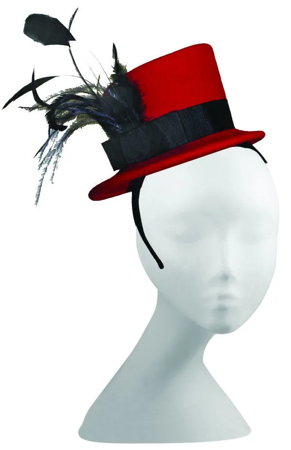 Jeanne Simmons - Red Fascinator Hat