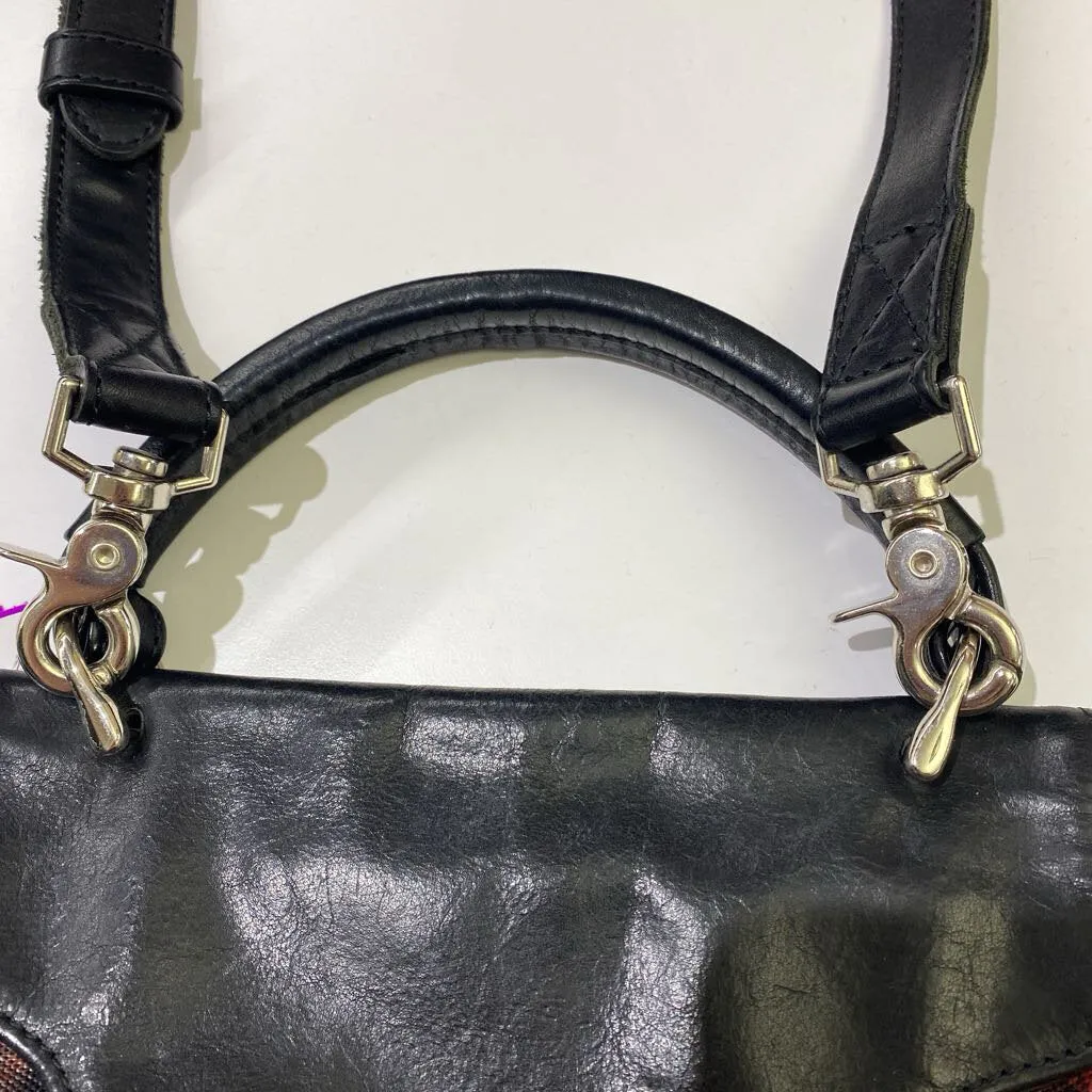 John Fluevog leather/canvas handbag *As Is