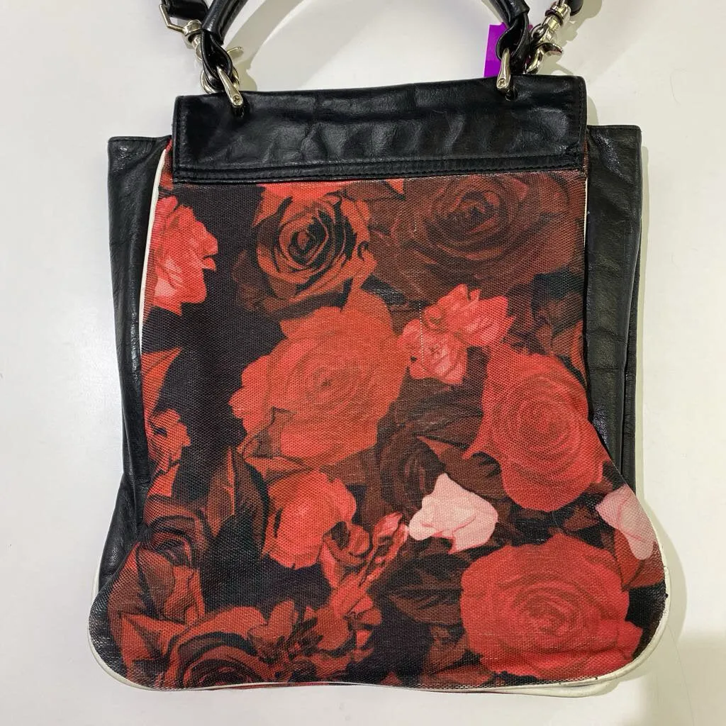 John Fluevog leather/canvas handbag *As Is