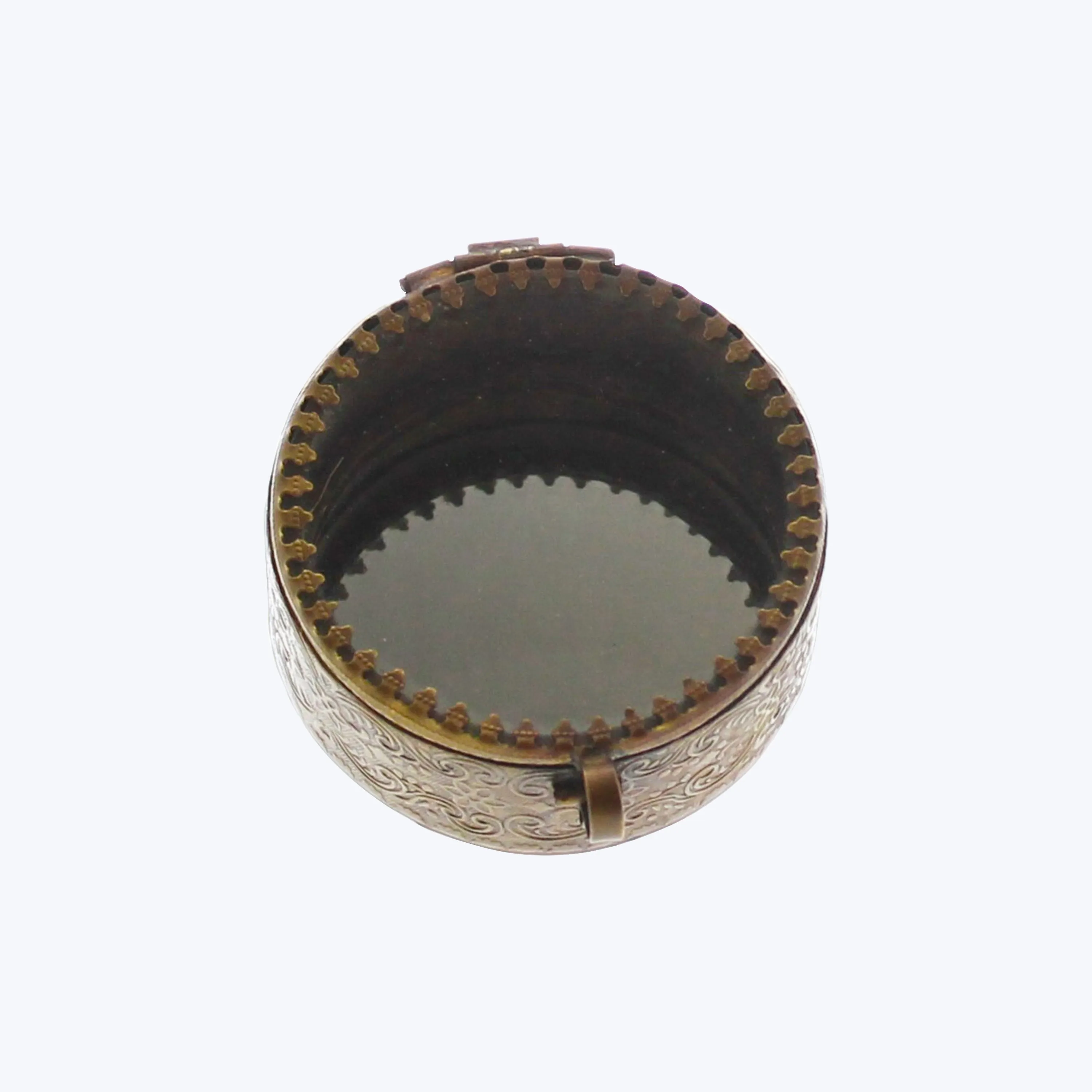 Josephine Mirrored Round Brass Box