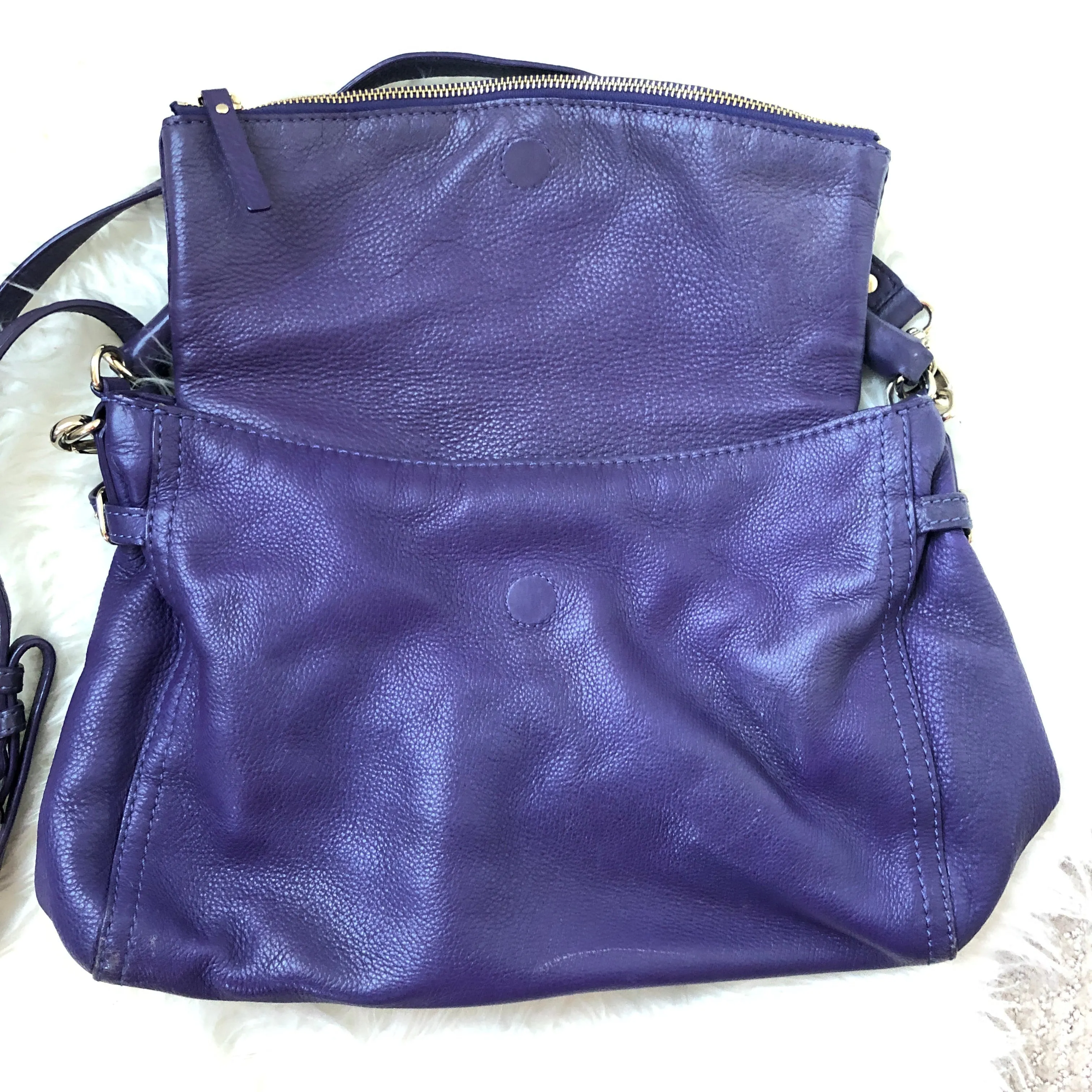 Kate Spade Cobblestone Leather Crossbody Bag in Plum