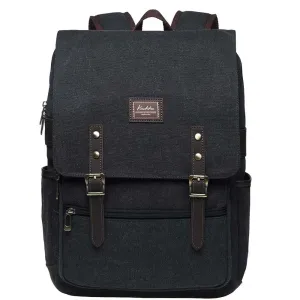 KAUKKO Casual Daypacks Multipurpose Backpacks, Outdoor Backpack, Travel Rucksack, Laptop Backpack Fits 15" (16-BLACK)