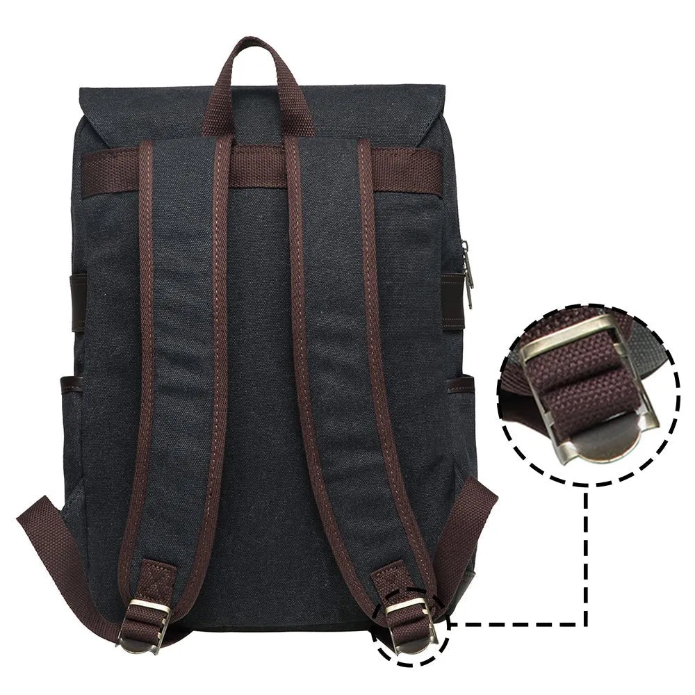 KAUKKO Casual Daypacks Multipurpose Backpacks, Outdoor Backpack, Travel Rucksack, Laptop Backpack Fits 15" (16-BLACK)