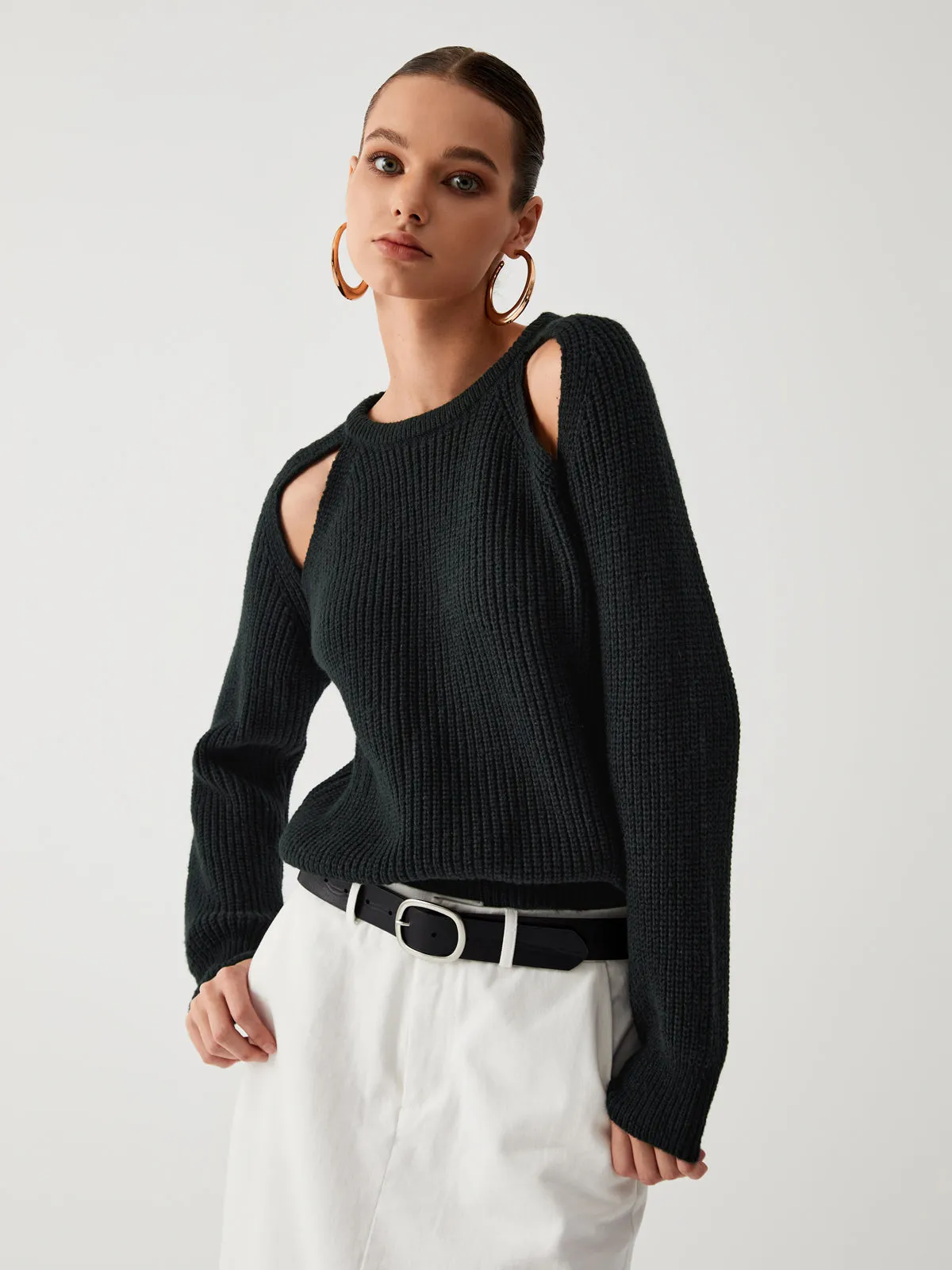 Keep Me Graceful Close Cutout Sweater