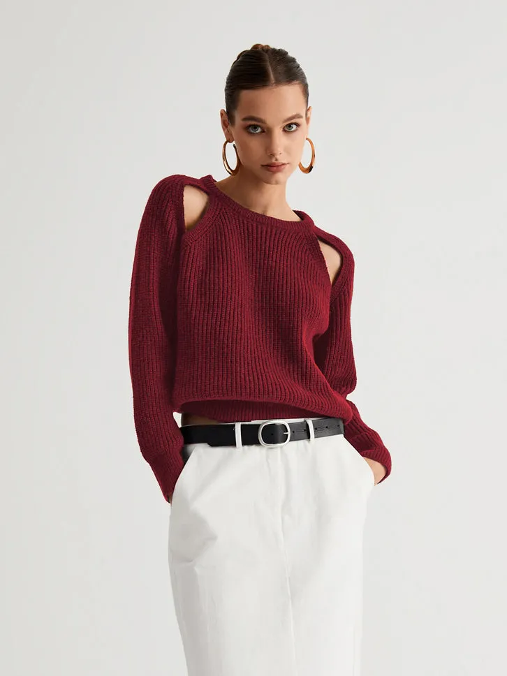 Keep Me Graceful Close Cutout Sweater