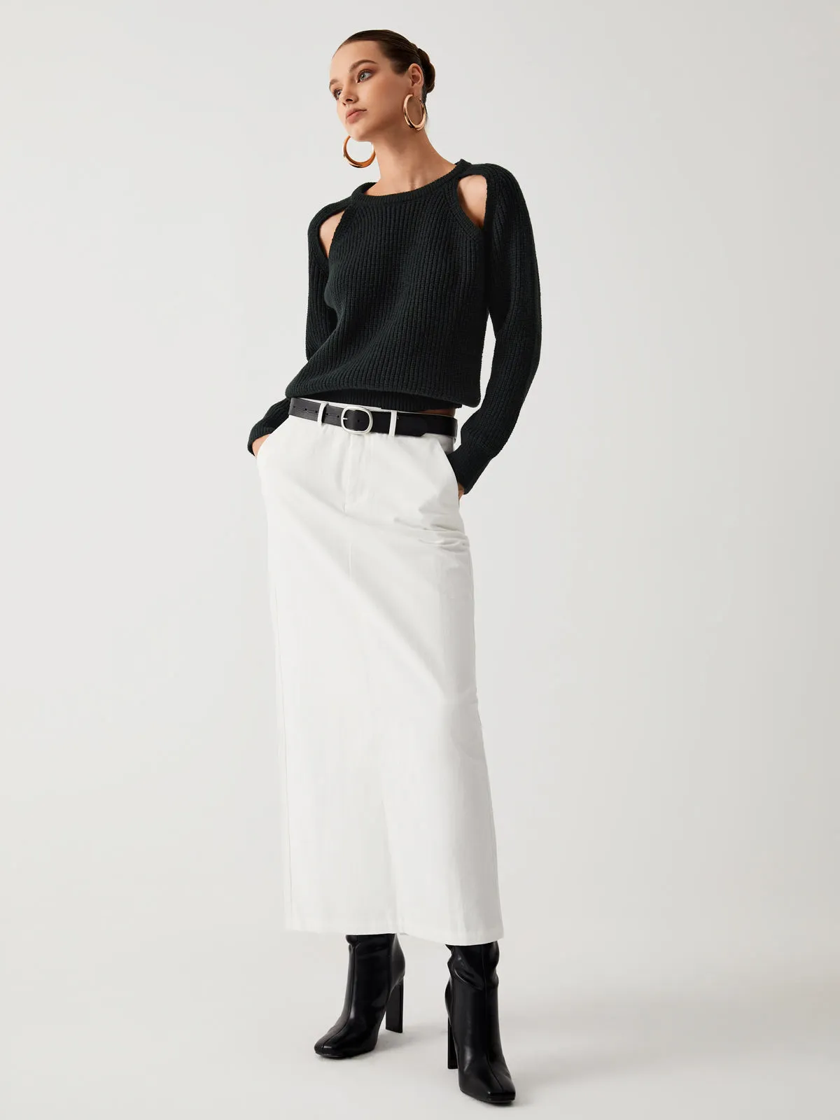 Keep Me Graceful Close Cutout Sweater