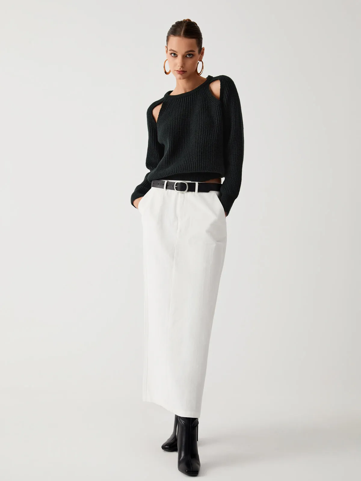 Keep Me Graceful Close Cutout Sweater