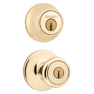 Kwikset 242T 3 CP 6ALRCS Combination Lockset, Knob Handle, Tylo Design, Polished Brass, 3 Grade :CD: QUANTITY: 1