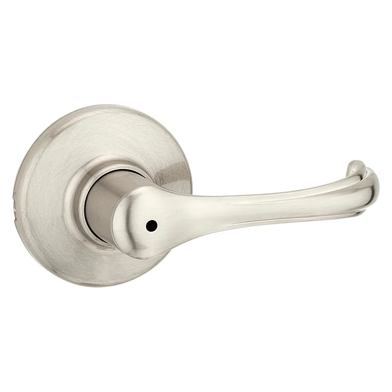 Kwikset 300DNL 15 Privacy Lever, Turnbutton Lock, Satin Nickel, Zinc, Residential, Re-Key Technology: SmartKey, 3 Grade :BX: QUANTITY: 1