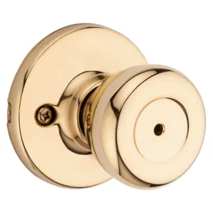Kwikset 300T3RCLRCSBX Privacy Door Knob, Polished Brass :BX: QUANTITY: 1