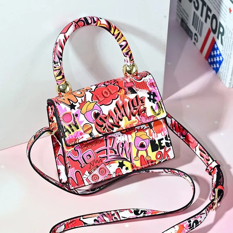 Ladies Graffiti retro mini handbag