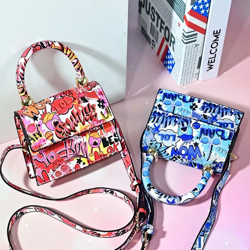 Ladies Graffiti retro mini handbag
